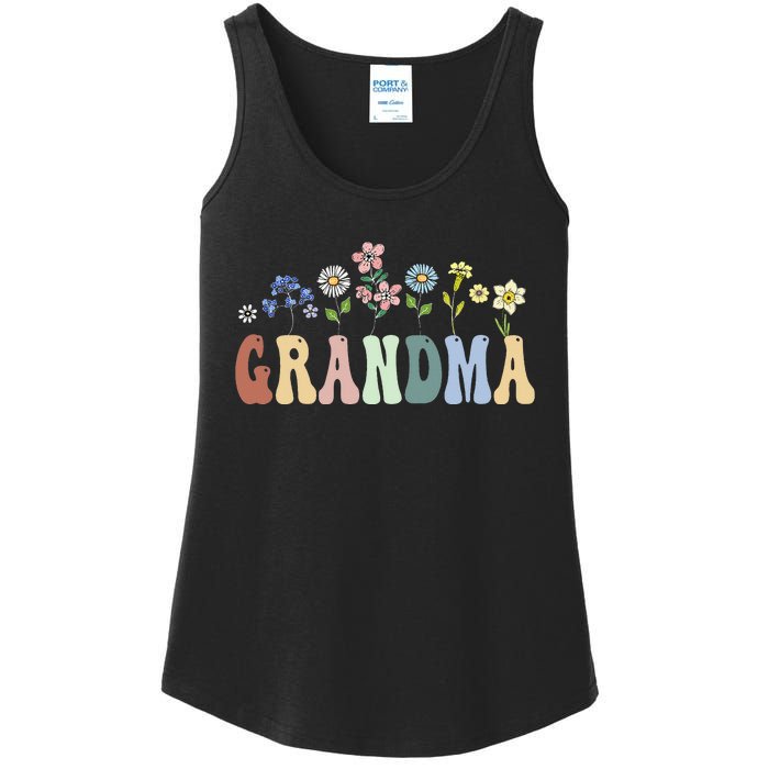 Grandma Gifts Women Wildflower Floral Grandma Ladies Essential Tank