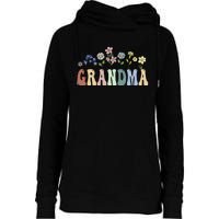 Grandma Gifts Women Wildflower Floral Grandma Womens Funnel Neck Pullover Hood