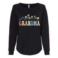 Grandma Gifts Women Wildflower Floral Grandma Womens California Wash Sweatshirt