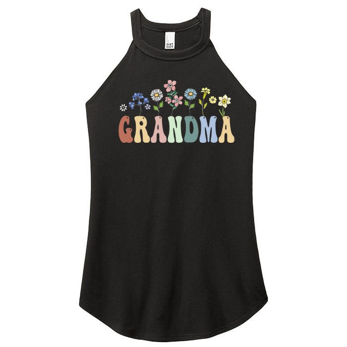 Grandma Gifts Women Wildflower Floral Grandma Women's Perfect Tri Rocker Tank