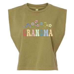 Grandma Gifts Women Wildflower Floral Grandma Garment-Dyed Women's Muscle Tee