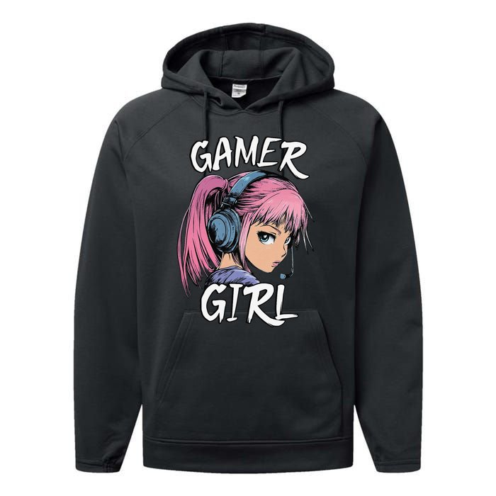 Gamer Girl Women Video Gaming Graphic Gift Performance Fleece Hoodie