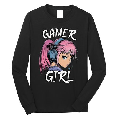 Gamer Girl Women Video Gaming Graphic Gift Long Sleeve Shirt