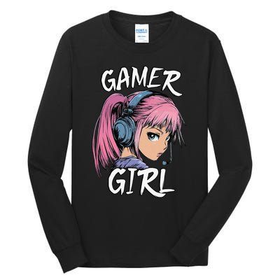 Gamer Girl Women Video Gaming Graphic Gift Tall Long Sleeve T-Shirt