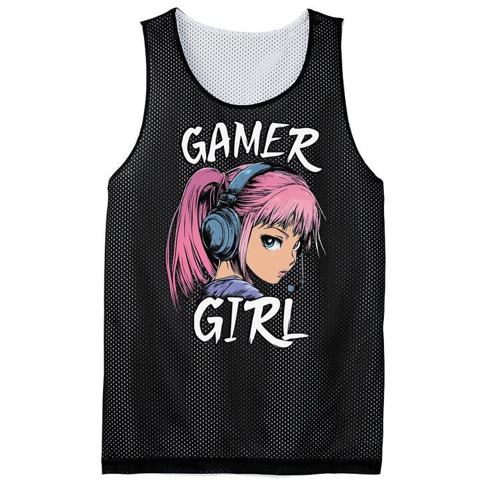 Gamer Girl Women Video Gaming Graphic Gift Mesh Reversible Basketball Jersey Tank