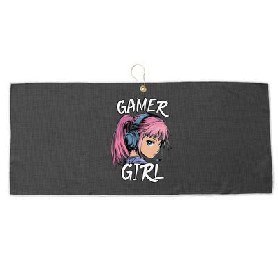 Gamer Girl Women Video Gaming Graphic Gift Large Microfiber Waffle Golf Towel