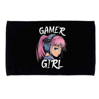 Gamer Girl Women Video Gaming Graphic Gift Microfiber Hand Towel