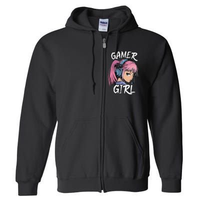 Gamer Girl Women Video Gaming Graphic Gift Full Zip Hoodie