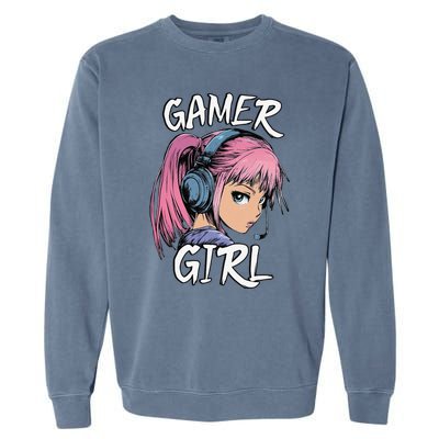 Gamer Girl Women Video Gaming Graphic Gift Garment-Dyed Sweatshirt