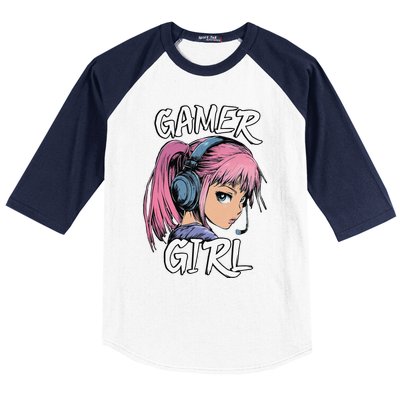 Gamer Girl Women Video Gaming Graphic Gift Baseball Sleeve Shirt