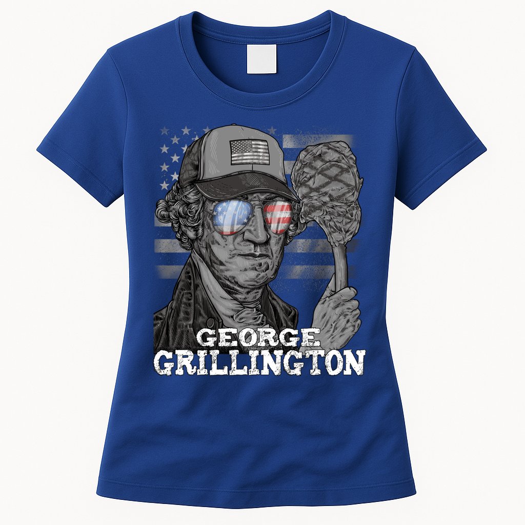 George Grillington Washington 4th Of July Usa Bbq Great Gift Womens T-Shirt