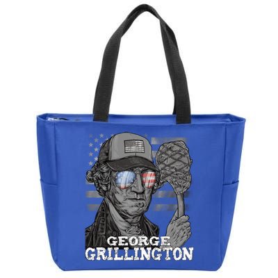 George Grillington Washington 4th Of July Usa Bbq Great Gift Zip Tote Bag