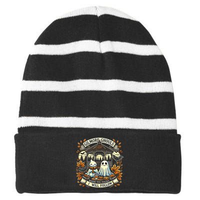 Gilmore Ghouls Where You Haunt I Will Follow Apparel Striped Beanie with Solid Band