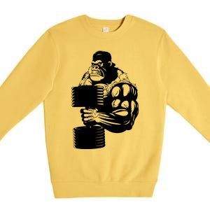 Gorilla Gym Weight Lifting Workout Training Premium Crewneck Sweatshirt