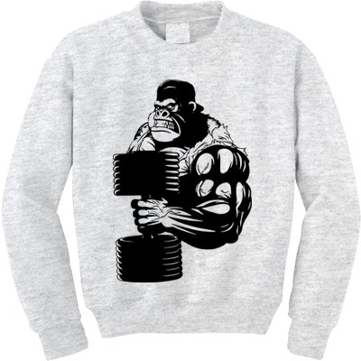 Gorilla Gym Weight Lifting Workout Training Kids Sweatshirt