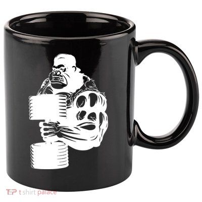 Gorilla Gym Weight Lifting Workout Training 11oz C Handle Ceramic Mug