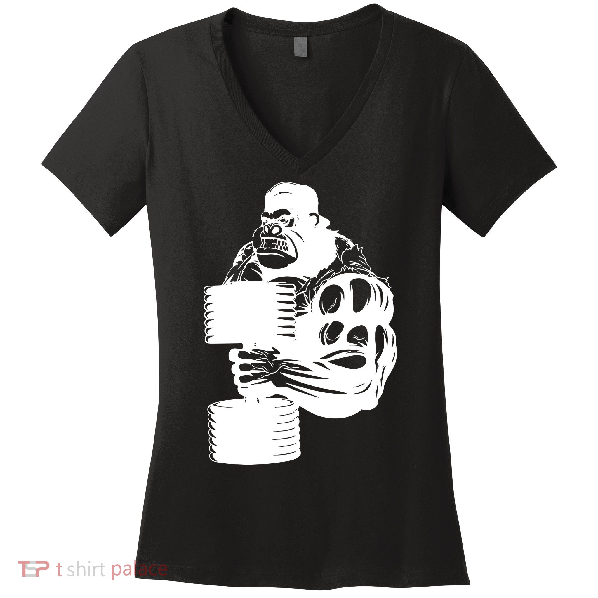 Gorilla Gym Weight Lifting Workout Training Women's V-Neck T-Shirt