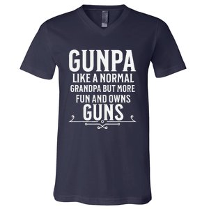 Gunpa Grandpa Who Own Guns V-Neck T-Shirt