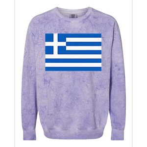 Greece Gift Women Men Kids Left Chest Greek Flag Souvenir Colorblast Crewneck Sweatshirt