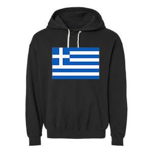 Greece Gift Women Men Kids Left Chest Greek Flag Souvenir Garment-Dyed Fleece Hoodie