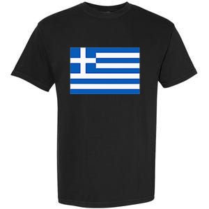 Greece Gift Women Men Kids Left Chest Greek Flag Souvenir Garment-Dyed Heavyweight T-Shirt