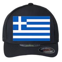 Greece Gift Women Men Kids Left Chest Greek Flag Souvenir Flexfit Unipanel Trucker Cap