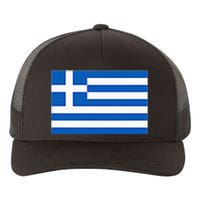 Greece Gift Women Men Kids Left Chest Greek Flag Souvenir Yupoong Adult 5-Panel Trucker Hat