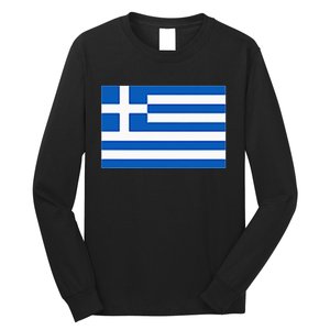 Greece Gift Women Men Kids Left Chest Greek Flag Souvenir Long Sleeve Shirt