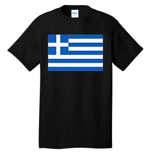 Greece Gift Women Men Kids Left Chest Greek Flag Souvenir Tall T-Shirt