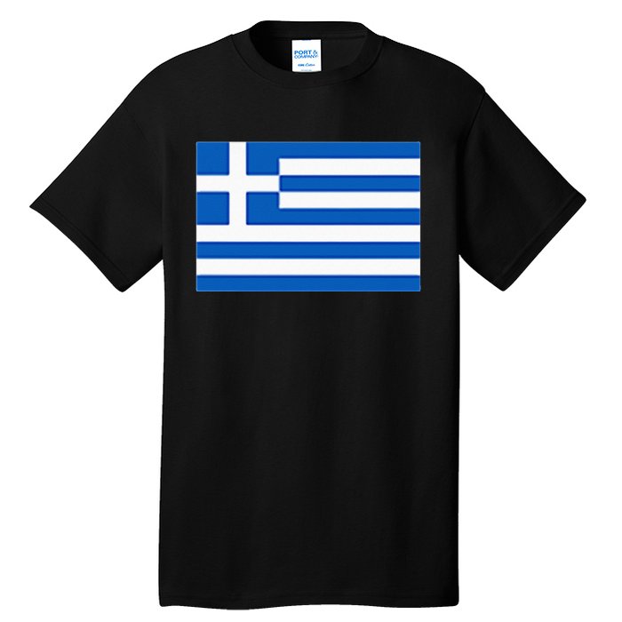 Greece Gift Women Men Kids Left Chest Greek Flag Souvenir Tall T-Shirt