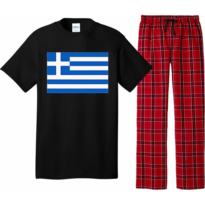 Greece Gift Women Men Kids Left Chest Greek Flag Souvenir Pajama Set