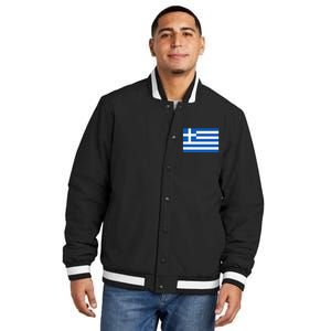 Greece Gift Women Men Kids Left Chest Greek Flag Souvenir Insulated Varsity Jacket