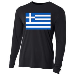 Greece Gift Women Men Kids Left Chest Greek Flag Souvenir Cooling Performance Long Sleeve Crew