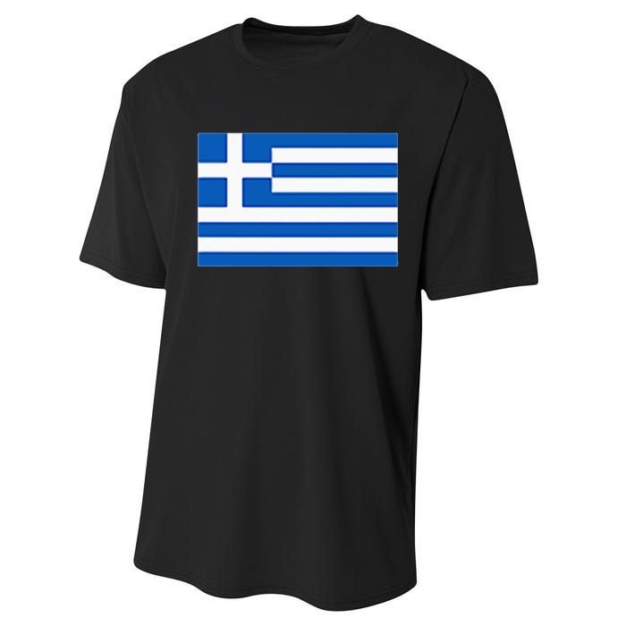 Greece Gift Women Men Kids Left Chest Greek Flag Souvenir Performance Sprint T-Shirt