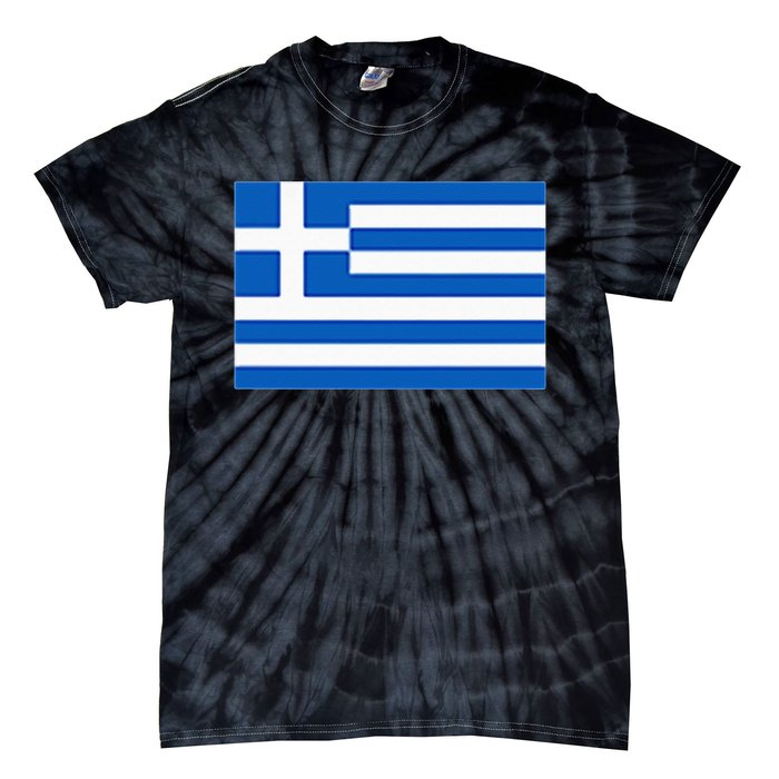 Greece Gift Women Men Kids Left Chest Greek Flag Souvenir Tie-Dye T-Shirt