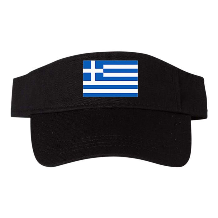 Greece Gift Women Men Kids Left Chest Greek Flag Souvenir Valucap Bio-Washed Visor