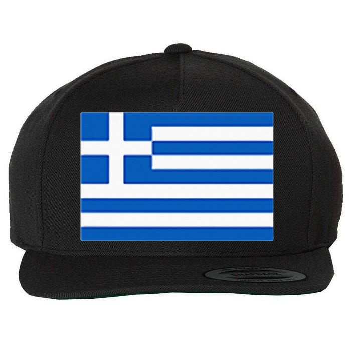 Greece Gift Women Men Kids Left Chest Greek Flag Souvenir Wool Snapback Cap