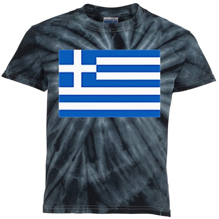 Greece Gift Women Men Kids Left Chest Greek Flag Souvenir Kids Tie-Dye T-Shirt