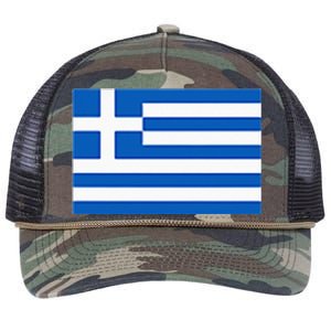 Greece Gift Women Men Kids Left Chest Greek Flag Souvenir Retro Rope Trucker Hat Cap