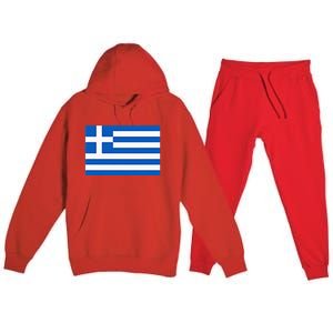 Greece Gift Women Men Kids Left Chest Greek Flag Souvenir Premium Hooded Sweatsuit Set