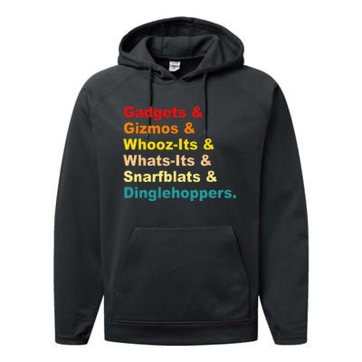 Gadgets & Gizmos & WhoozIts & WhatsIts Vintage Quote Performance Fleece Hoodie