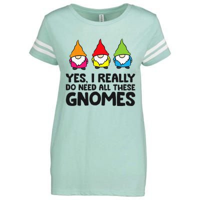 Garden Gnome Yes I Really Do Need All These Gnomes Enza Ladies Jersey Football T-Shirt