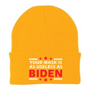 Great Gift Your Mask Is As Useless As Joe Biden Sucks Knit Cap Winter Beanie