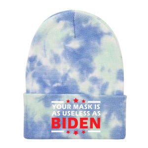 Great Gift Your Mask Is As Useless As Joe Biden Sucks Tie Dye 12in Knit Beanie