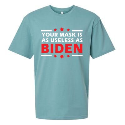 Great Gift Your Mask Is As Useless As Joe Biden Sucks Sueded Cloud Jersey T-Shirt