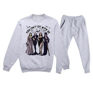 Ghoul Gang You CanT Sit With Us Goth Graphic Halloween Premium Crewneck Sweatsuit Set