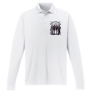 Ghoul Gang You CanT Sit With Us Goth Graphic Halloween Performance Long Sleeve Polo