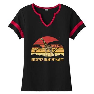 Giraffe Gift Zookeeper Gift Vintage African Sw Gift Ladies Halftime Notch Neck Tee