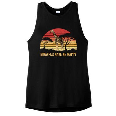 Giraffe Gift Zookeeper Gift Vintage African Sw Gift Ladies PosiCharge Tri-Blend Wicking Tank