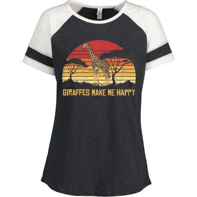 Giraffe Gift Zookeeper Gift Vintage African Sw Gift Enza Ladies Jersey Colorblock Tee